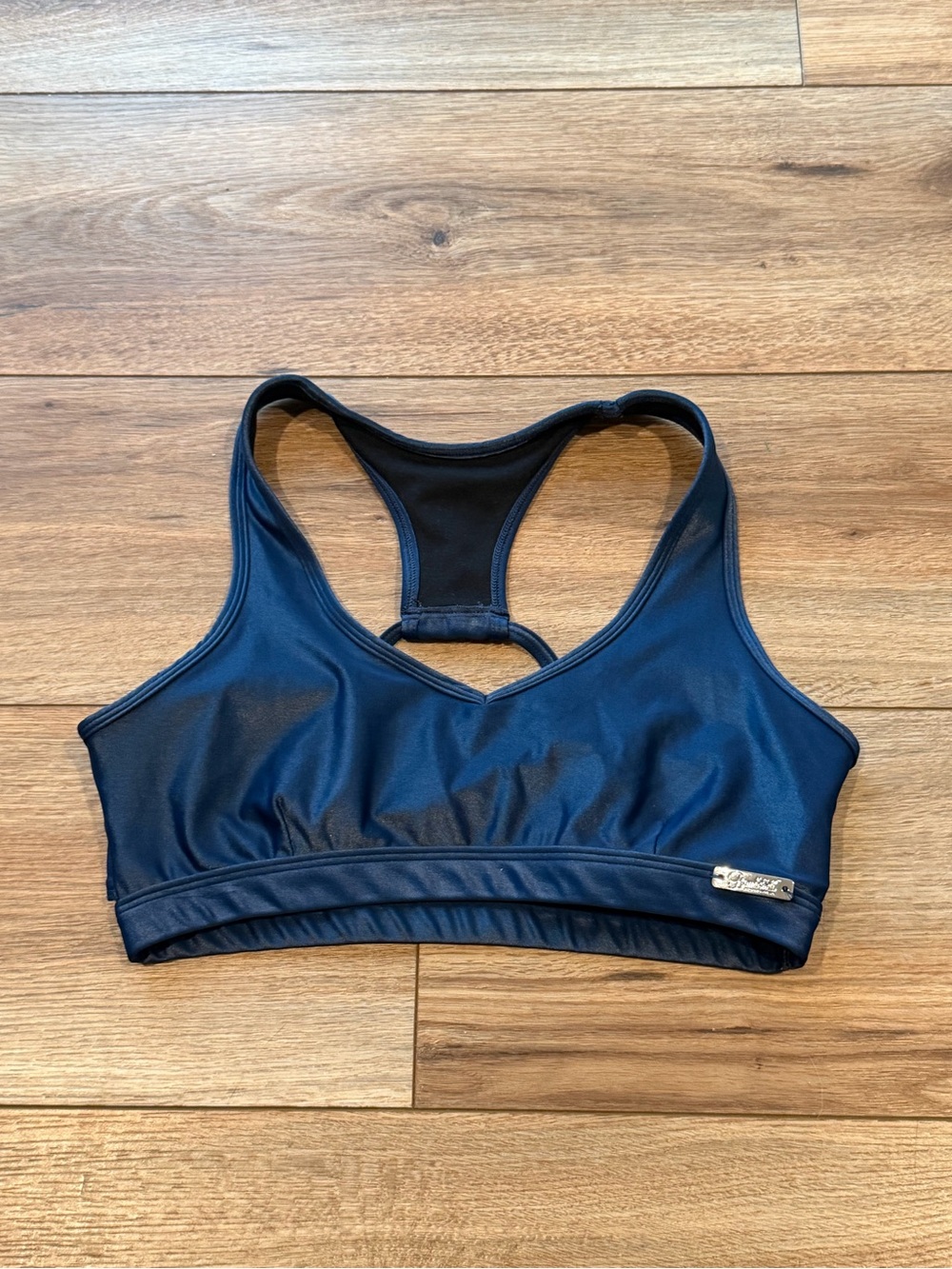Bombshell Sportswear Dark Blue Razorback Sports Bra Size Large
